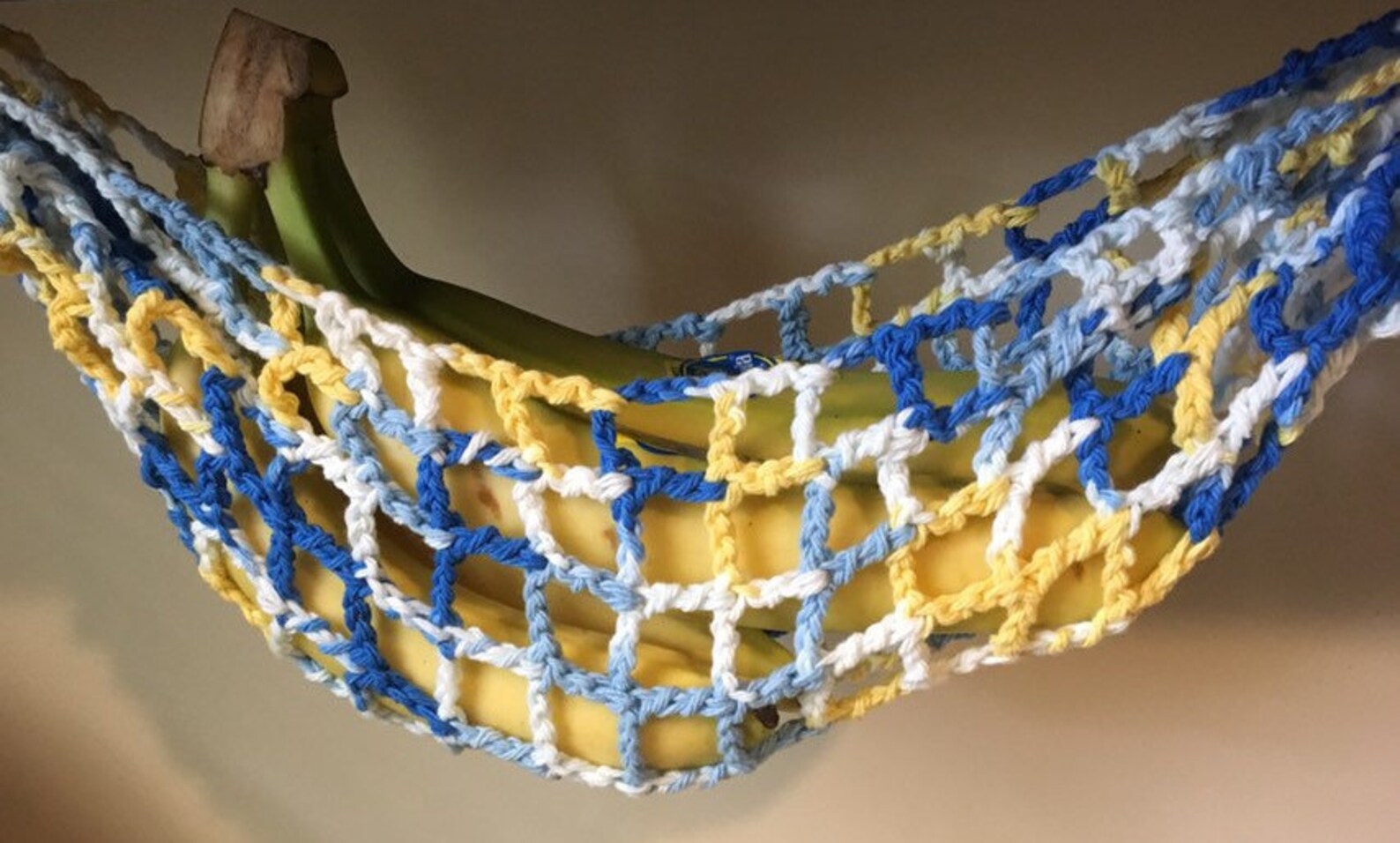 Blue White & Yellow Banana Hammock Fruit Hanger Holder Net Etsy