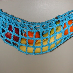Turquoise Banana Hammock, Fruit Hanger, Holder, Net