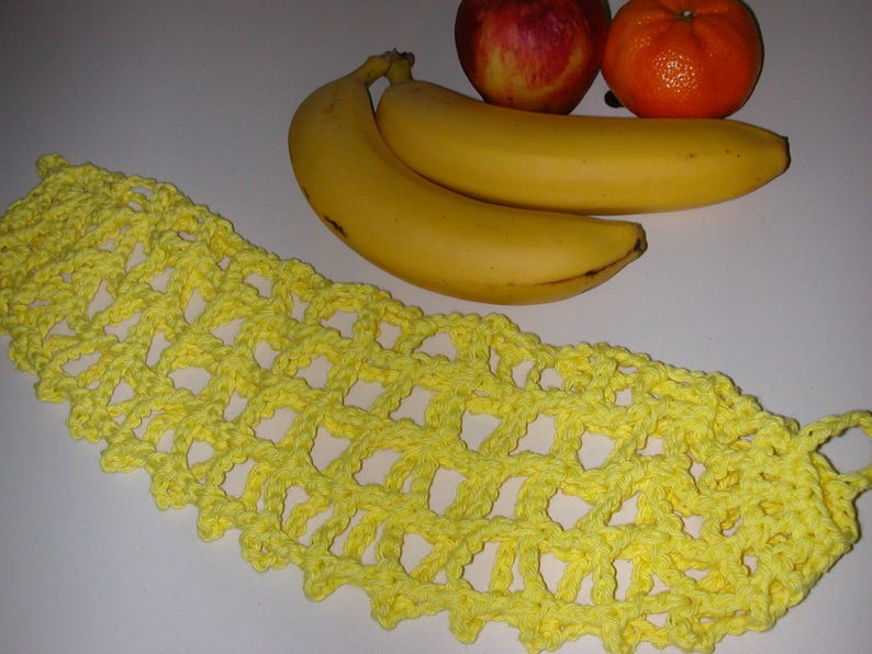 Bright Yellow Banana Hammock Fruit Hanger Holder Net Etsy