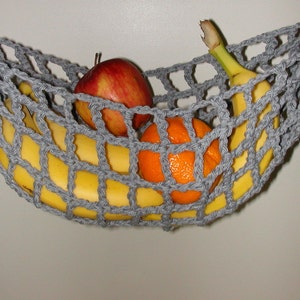 Medium Gray Banana Hammock, Fruit Hanger, Holder, Net