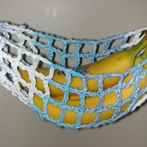 Blue & White Stripe, (slightly darker) Banana Hammock, Fruit Hanger, Holder, Net