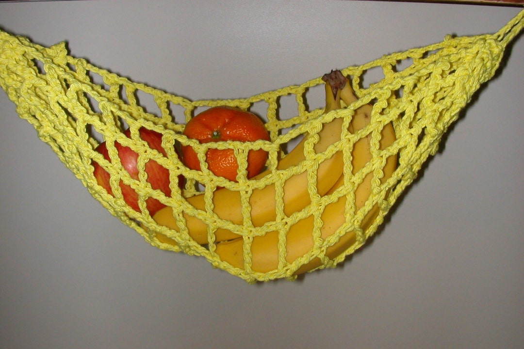 Bright Yellow Banana Hammock Fruit Hanger Holder Net Etsy