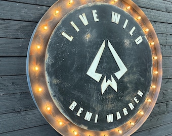 Custom Layered Lighted Metal Sign