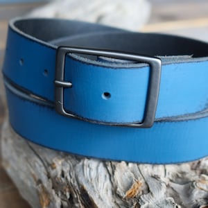 Distressed Petrol Leather Belt