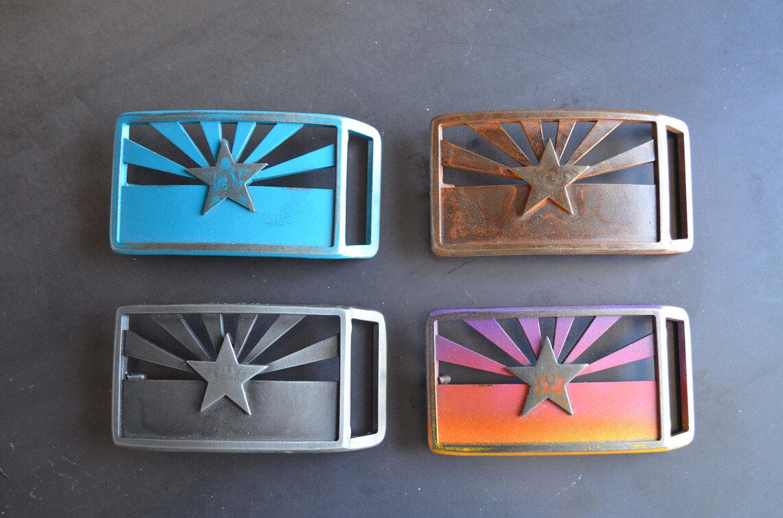 Arizona Stacked State Flag Belt Buckle by Fosterweld - Etsy