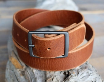 Distressed Brown Leather Belt