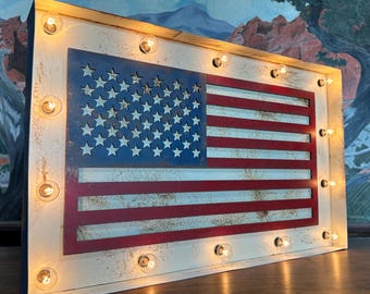 USA flag Marquee Sign