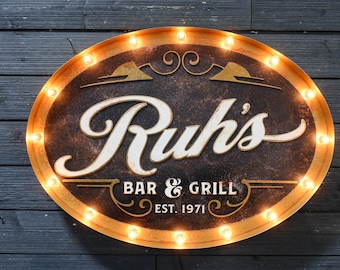 Custom Layered Lighted Metal Sign