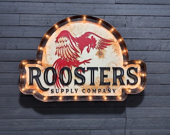 Custom Layered Lighted Metal Sign