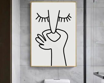 Poster - Bathroom Wall Decor, Funny Toilet Humor Art, Modern Minimalist Guest Bath Print, Unique Housewarming Gift, Multiple Sizes