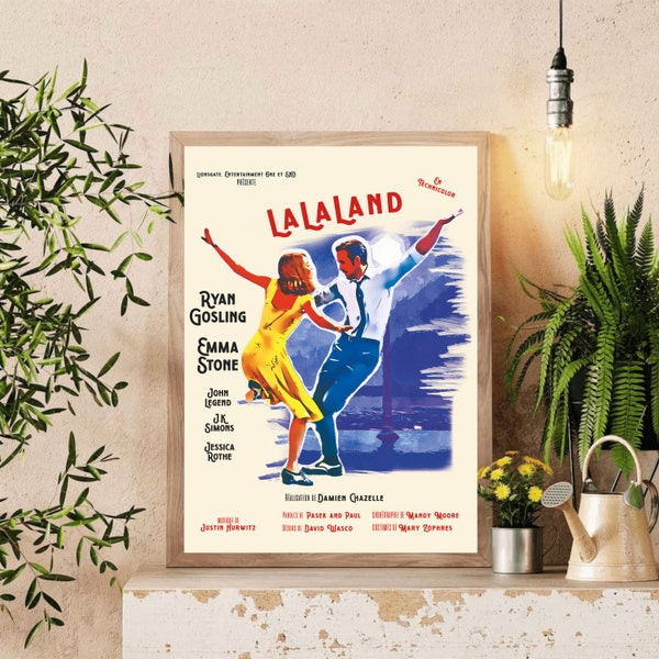 La La Land Movie Poster - Ryan Gosling & Emma Stone - Home Cinema Decor - Perfect Film Buff Gift