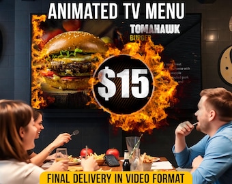 Design Service for Super TV Board, Animated TV Menu, Digital Menu Service,  Video Menu Restaurants, Super TV Board Menu, Modern Digital Menu