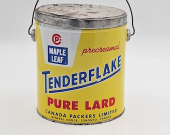 Vintage Tenderflake Lard Tin - Mid-Century Canadiana Kitchen Decor