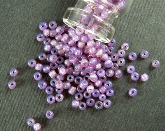 SUPER Rare TINY Mauve Violet French Glass Seed Beads - 1mm - Eclats de Perles - Vintage Purple Seed Beads for Jewelry Making & Loom - CV394