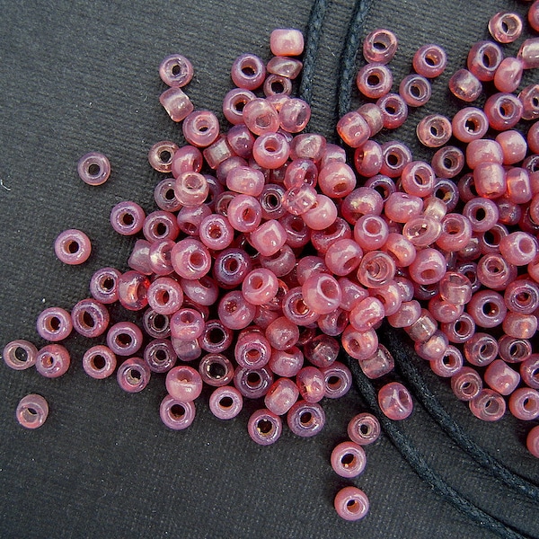 SUPER Rare Rose Potpourri Pink French Glass Seed Beads - 2mm - Dusky Rose - Vintage Pink Glass Beads for Costume and Jewelry Making - CV330