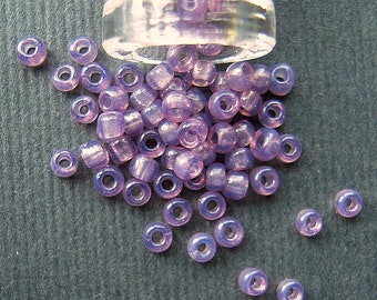 TINY Violet Purple Vintage French Glass Seed Beads - 1x2mm - 11.34 Grams - Eclats de Perles - Opaline Glass Embroidery & Jewelry Beads CV127