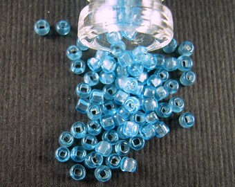 TEENSY Delicate Translucent Blue Antique Italian Glass Seed Beads - 2.1mm - Blue Venetian Glass Beads for Highly Detailed Projects - CV118