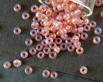 SUPER Rare Luminous Opalized Pink Vintage French Seed Beads - 2mm - Eclats de Perles - Opal Pink Glass Beads for Jewelry Making - CV338