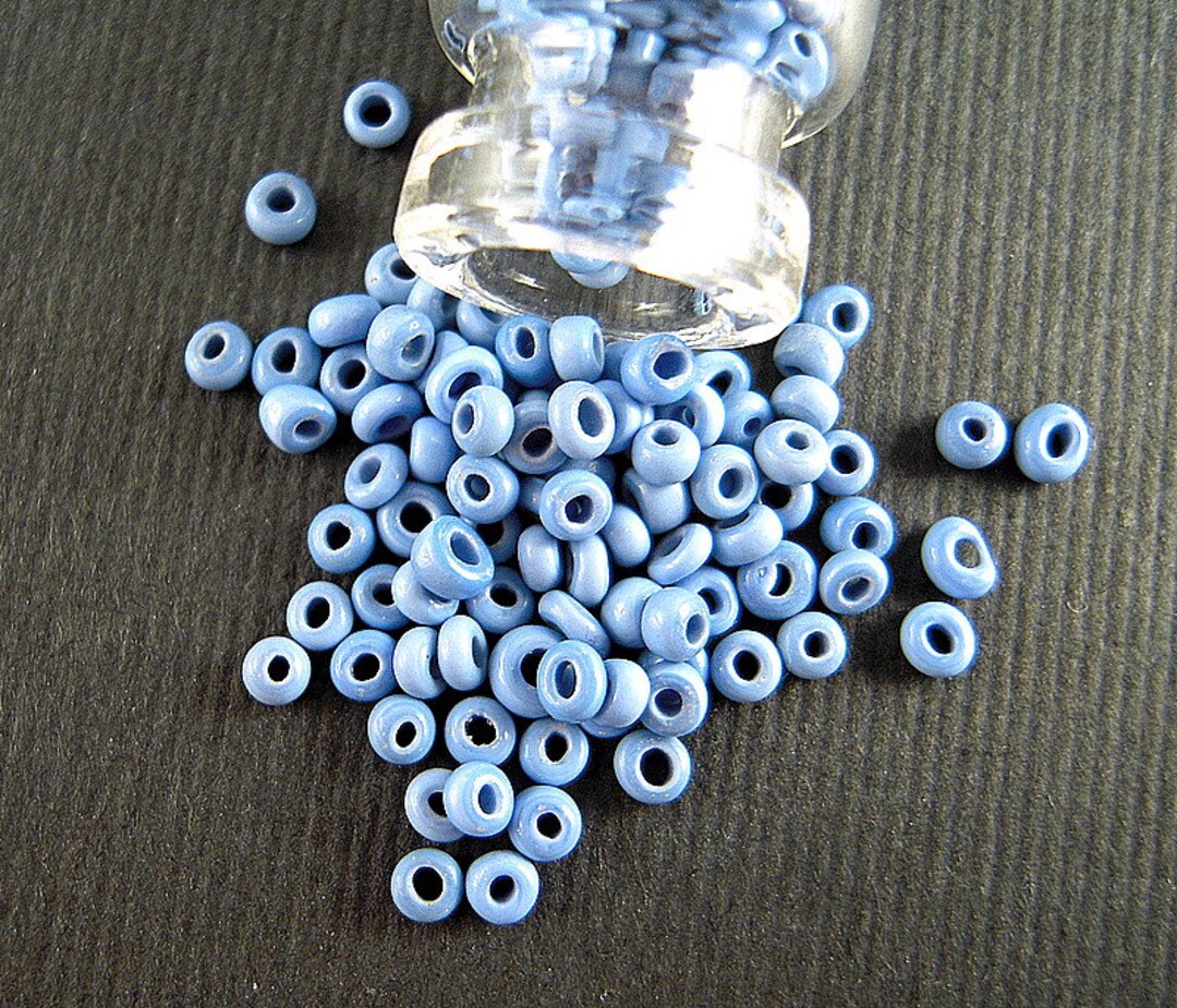 SUPER Rare old Sioux Blue Antique Seed Beads 1x2mm Vintage to