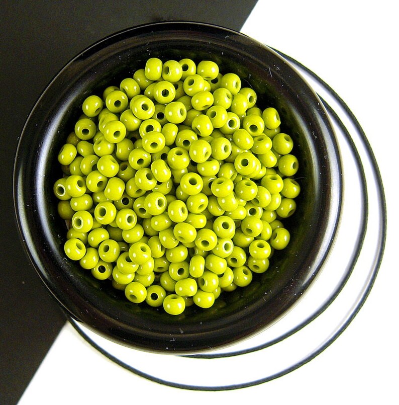 4mm 23 Grams Smooth Finish Fast Ship Opaque Green Seed Beads SB016 2 and 6 Full Strands 60 Olive Green Czech Glass Seed Beads