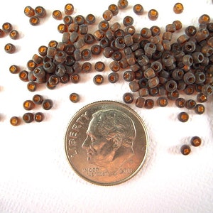 INTENSE Burnt Umber Antique Italian Glass Seed Beads 1x2mm Square Hole DARK Brown Matte Venetian Glass Beads for Jewelry Making CV145 image 2