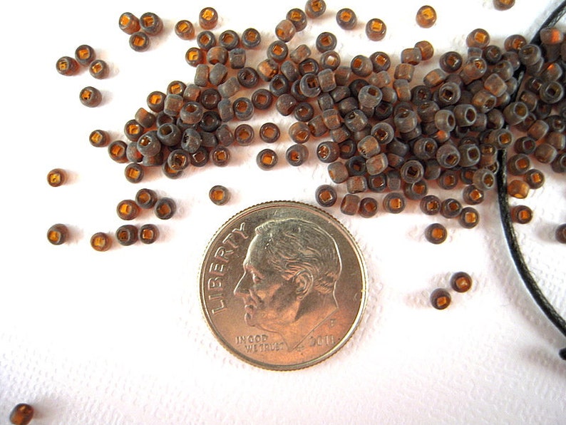 INTENSE Burnt Umber Antique Italian Glass Seed Beads 1x2mm Square Hole DARK Brown Matte Venetian Glass Beads for Jewelry Making CV145 image 2