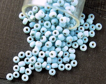 Heirloom Blue Vintage Venetian Seed Beads - 2mm - Vintage-to-Antique Matte Blue Glass Beads for Specialty Work - CV80