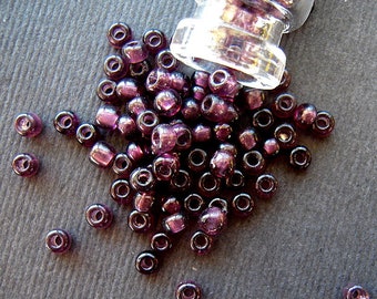 Victorian Mourning Purple French Glass Seed Beads - 2mm - Eclats de Perles - Somber Purple Glass Seed Beads for Distinctive Jewelry -CV382