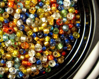 TINY Glimmering Victorian Color Mix - 1x2mm - Silver Lined - Antique Italian Glass Seed Beads for Specialty Projects & Jewelry Making- CV364