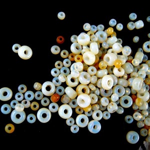 SUPER Rare Luminous Opalescent Clear Italian Glass Seed Bead Mix - 3 Pack LIMIT - 2mm to 4mm - Sepia-Oxidized Antique Beads  - CV252