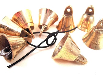 20 Small Brass Bells, India Brass Bells, 20mm, Brass Bells India, Indian Brass Bells, Etched Brass, Light Bell Tone, L07