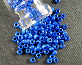 RARE TINY Bright Royal Blue Antique Venetian Glass Seed Beads - 1.2mm - Opaque Blue Italian Glass Beads for Detailed Specialty Work - CV141