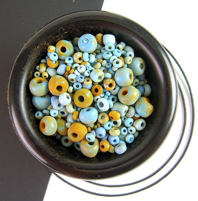 Rusty Blue Vintage Italian Seed Beads Mix 1.5mm to 7mm Etsy