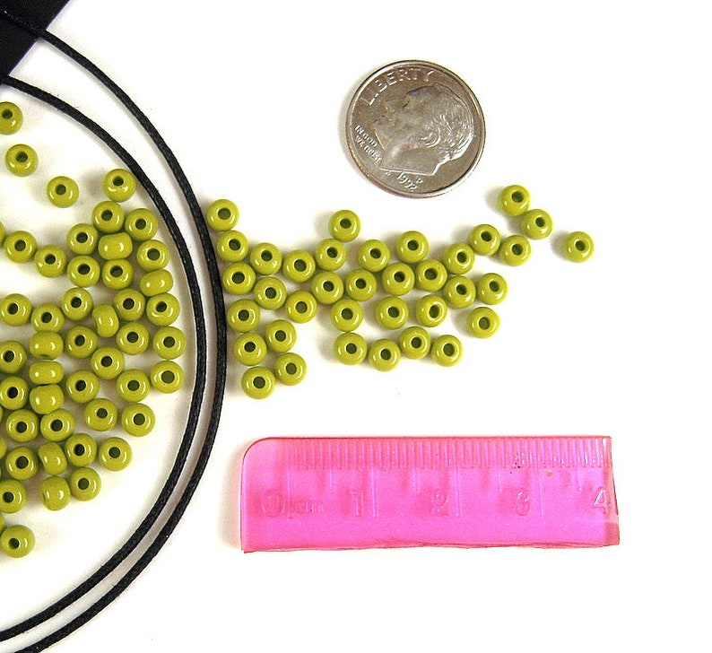 4mm 23 Grams Smooth Finish Fast Ship Opaque Green Seed Beads SB016 2 and 6 Full Strands 60 Olive Green Czech Glass Seed Beads