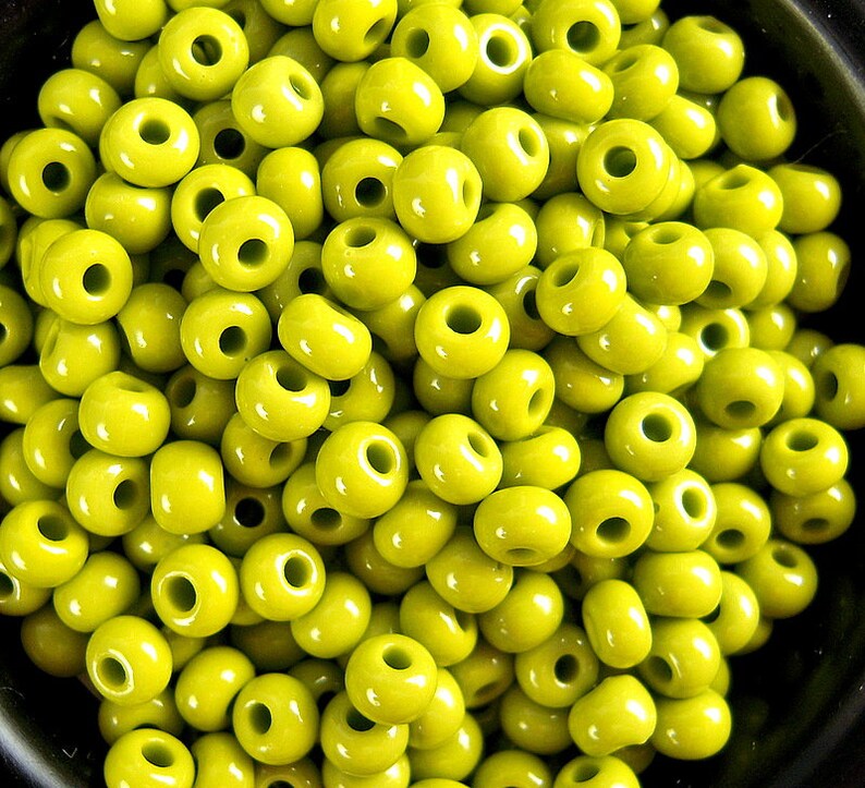 4mm 23 Grams Smooth Finish Fast Ship Opaque Green Seed Beads SB016 2 and 6 Full Strands 60 Olive Green Czech Glass Seed Beads