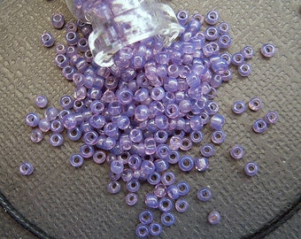 TINY Exquisite Violet Purple Vintage French Seed Beads - 1.5mm - Rare Opalized Violet Glass Beads for Jewelry Making - CV396