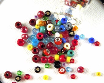 RARE Custom Mix - 1.5mm to 2mm - Rich Colorful Antique Italian Glass & Vintage French Seed Bead Mix for Jewelry Making and Restoration CV409