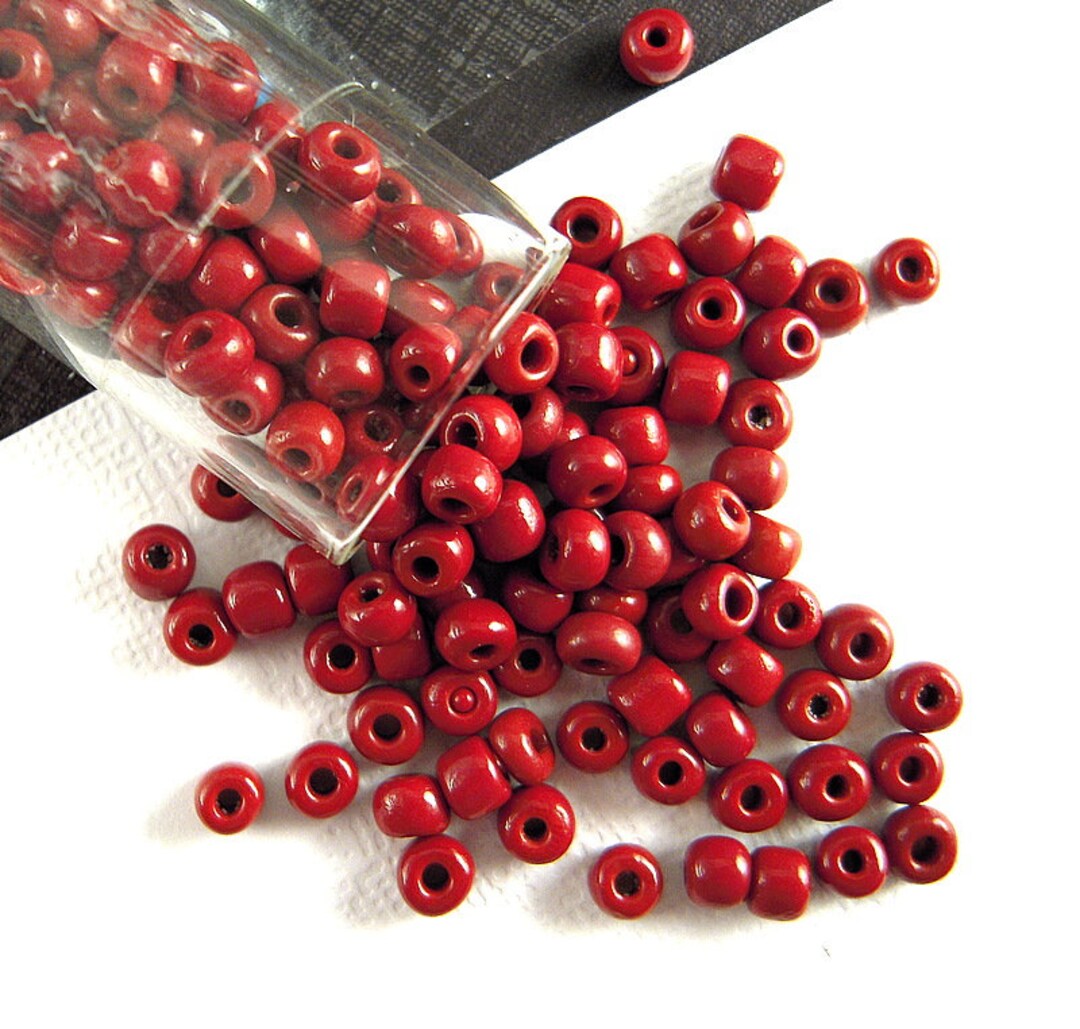 RUSTIC Rich Terra Cotta Brown Antique Glass Seed Beads 4mm