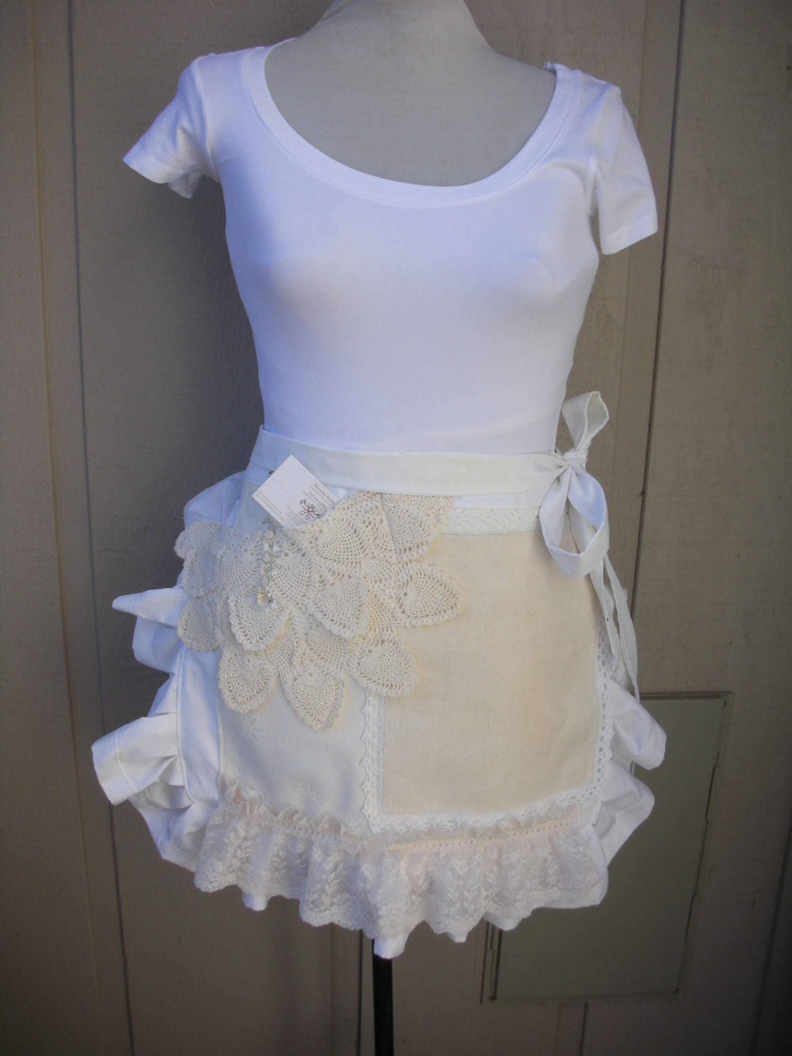Bride Aprons Lace White Apron Bridal Aprons Here Comes Etsy