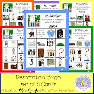Restoration of the Church of Jesus Christ of Latter-day Saints Bingo Game Download Set of 6