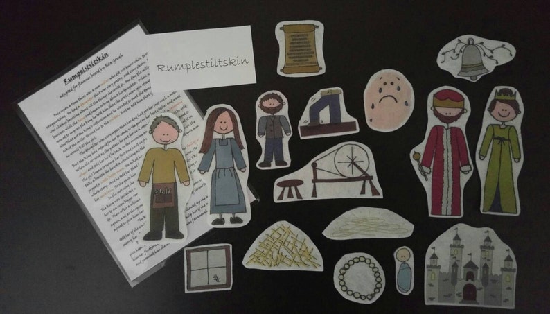 Rumpelstiltskin Cutouts with Laminated Story Card in Felt, Cardstock, or Laminated image 6