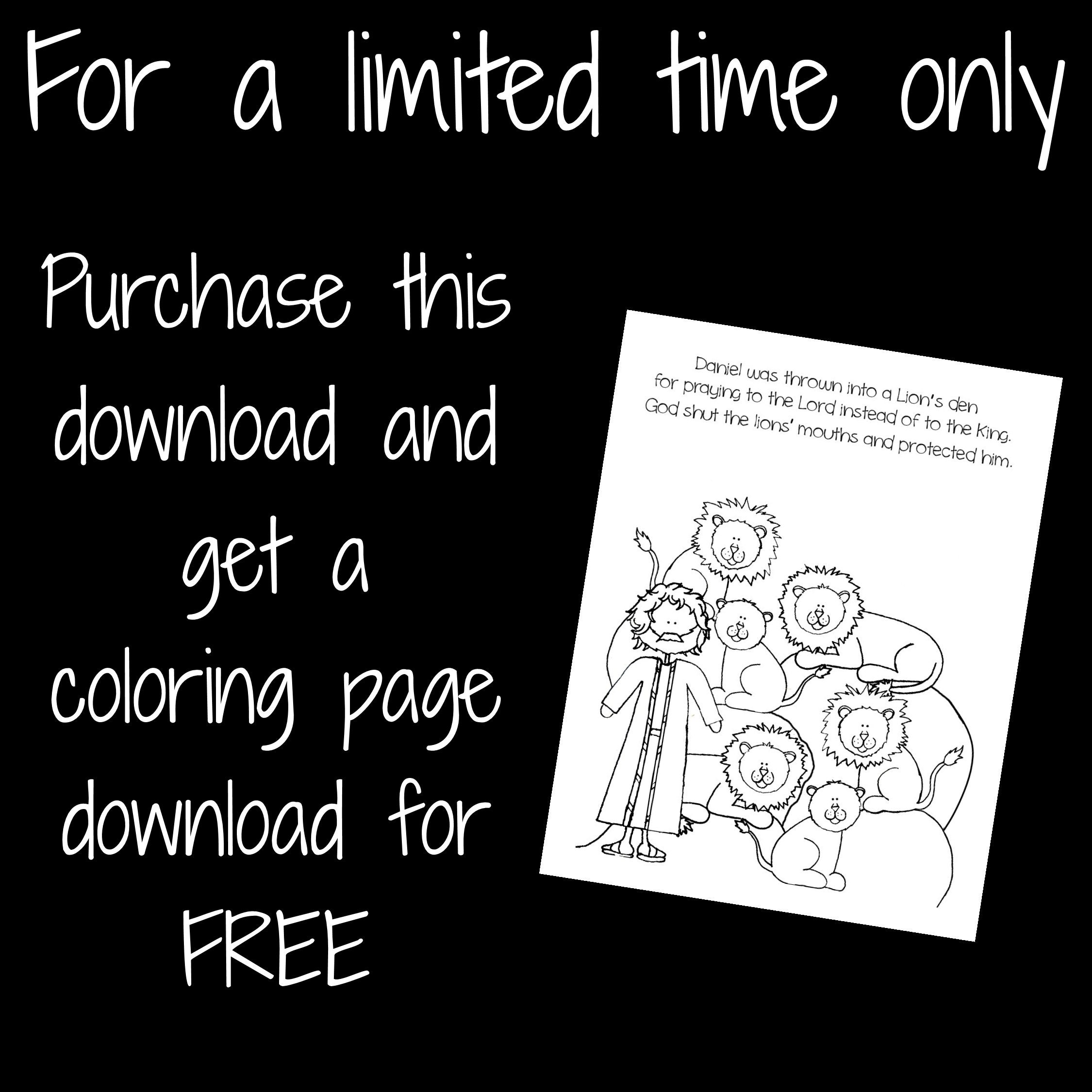 Daniel and the Lion's Den Bible Pages Download With 4 Stories - Etsy