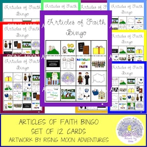 Articles of Faith Bingo Game Set of 12