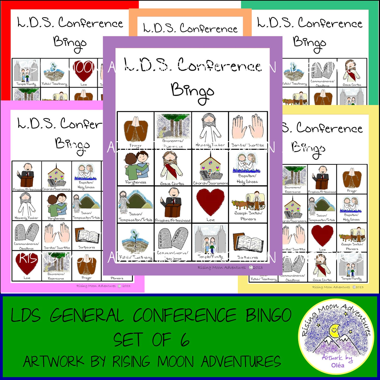 General Conference Bingo Game Set of 6 Church of Jesus Christ of Latter