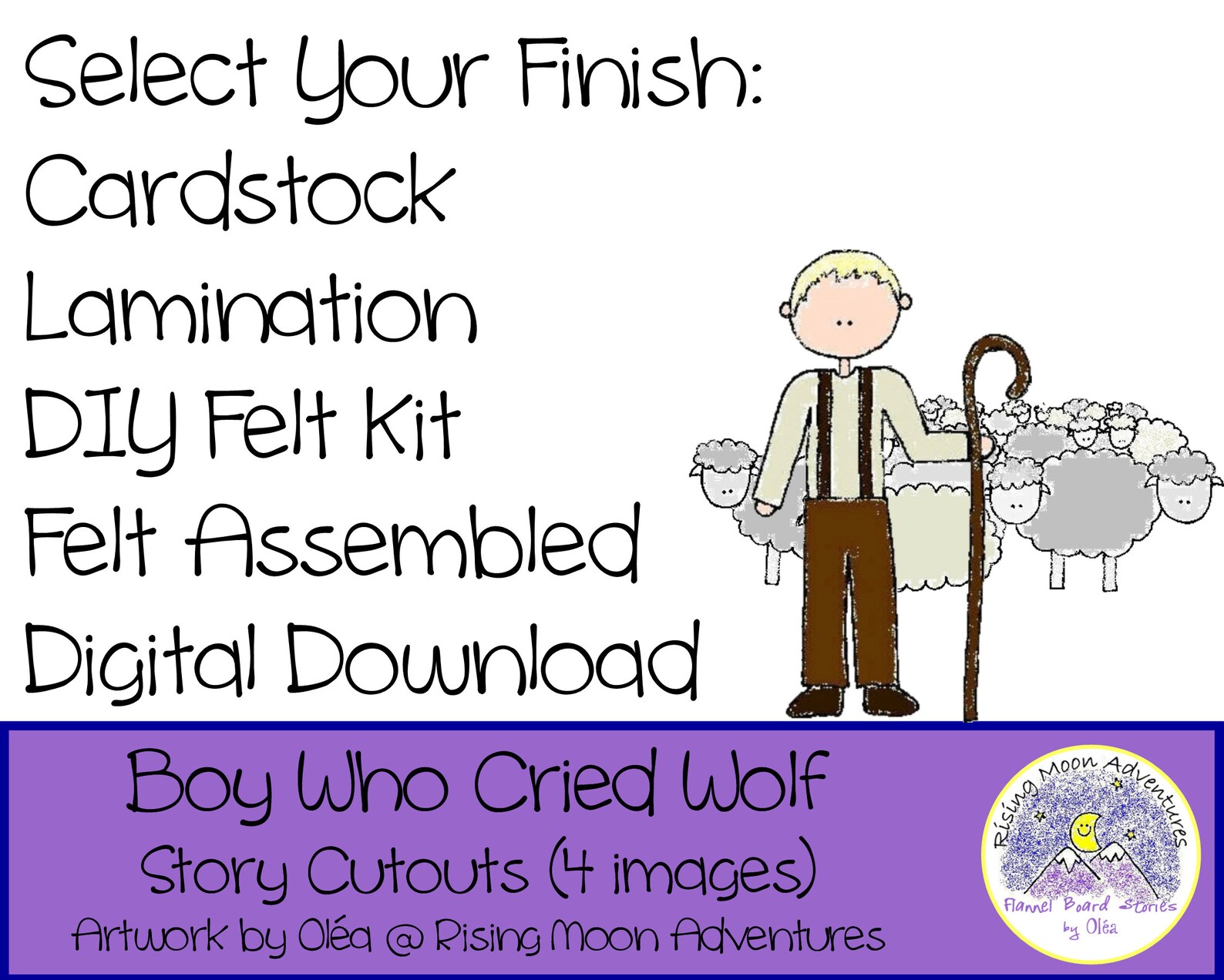 The Boy Who Cried Wolf Cutouts With Laminated Story Card Available in ...