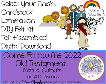 Come Follow Me 2022 Old Testament Cutouts with Laminated Outline Available in Felt, Cardstock, or Laminated Complete Manual