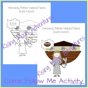 Nephi&#39;s Boat Coloring Page and Colored Display Page Download