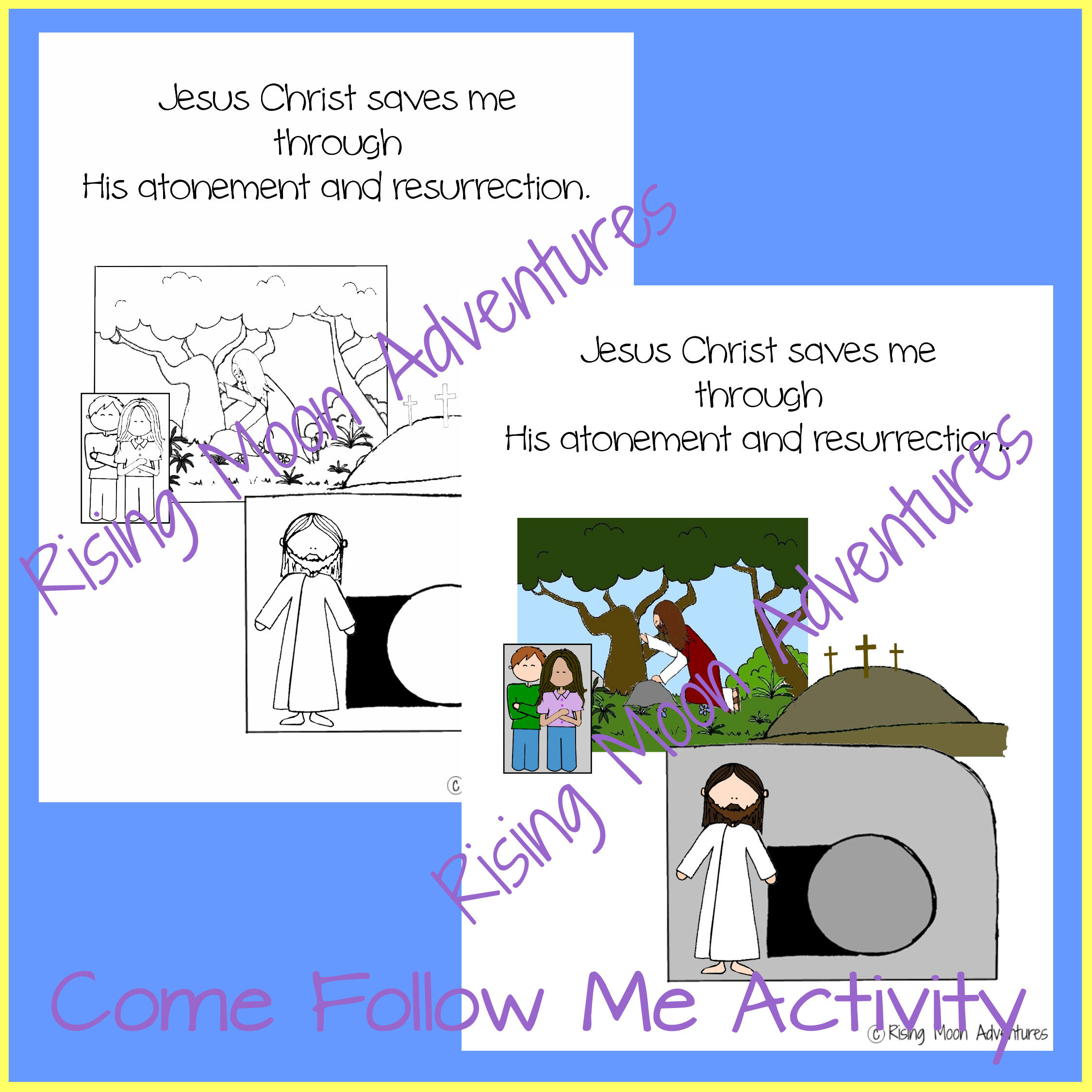 Jesus Saves Coloring Page and Colored Display Page Download - Etsy