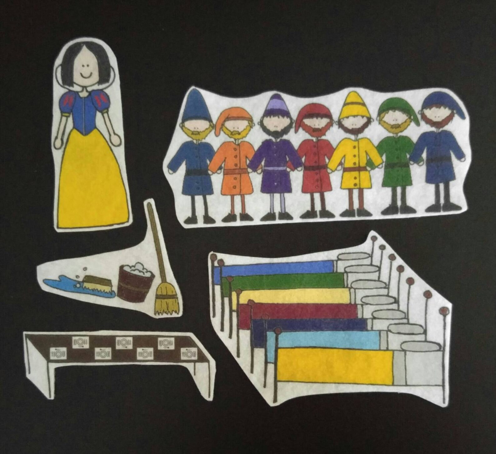Snow White Cutouts With Laminated Story Card Available in Etsy