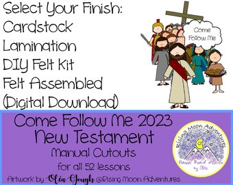 Come Follow Me 2023 New Testament Cutouts with Laminated Outline Available in Felt, Cardstock, or Laminated Complete Manual